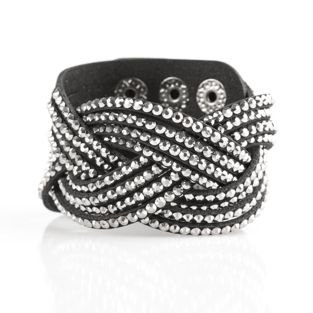 Black and Silver Braided Wrap Braclets